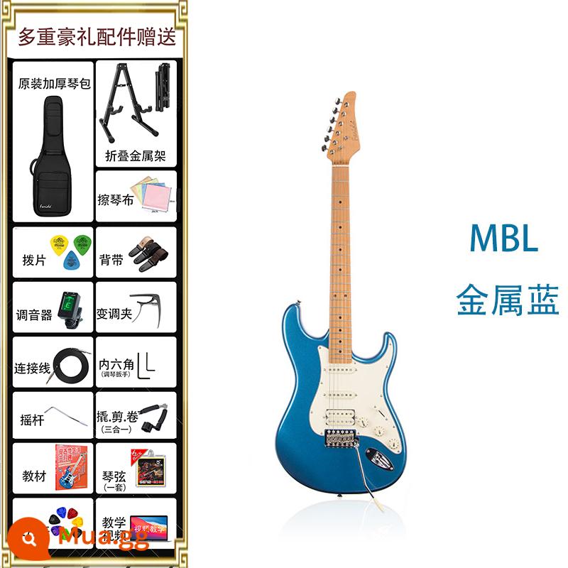 Đàn guitar điện Farida F5020 F5050 dành cho người mới bắt đầu, người lớn và trẻ em - F5020-MBL xanh ánh kim + đầy đủ phụ kiện + khóa học