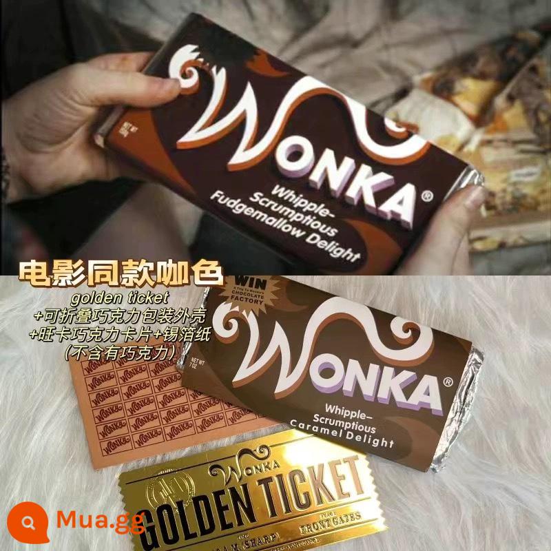 Willy Wonka Chocolate 1:1 Vé vàng Charlie and the Chocolate Factory Phim cùng phong cách Quà tặng sinh nhật - Bộ cà phê [phiếu giảm giá + bao bì + sô cô la + khung ảnh acrylic tùy chỉnh ➕ poster]