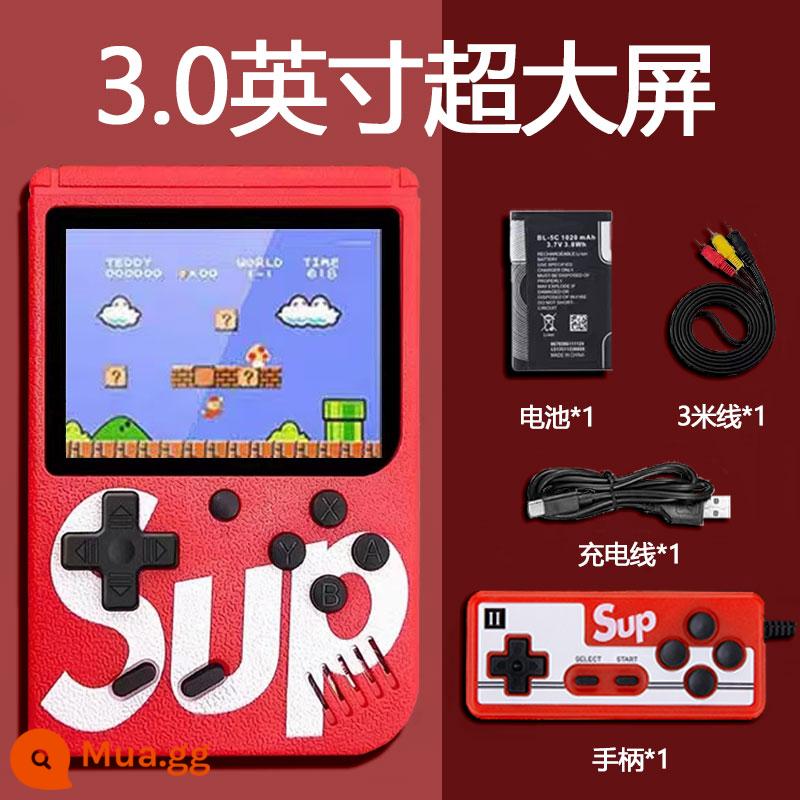 Máy chơi game cầm tay sup mới, máy chơi game cầm tay cổ điển, máy chơi game mini psp đôi cầm tay kiểu cũ, Mario cổ điển hoài cổ dành cho trẻ em Quà tặng ngày trẻ em cho bạn trai, lòng bàn tay màn hình lớn HD - Rất khuyến khích! Màn hình siêu lớn 3.0 inch-đôi màu đỏ [800 game + cáp AV 3m + pin]