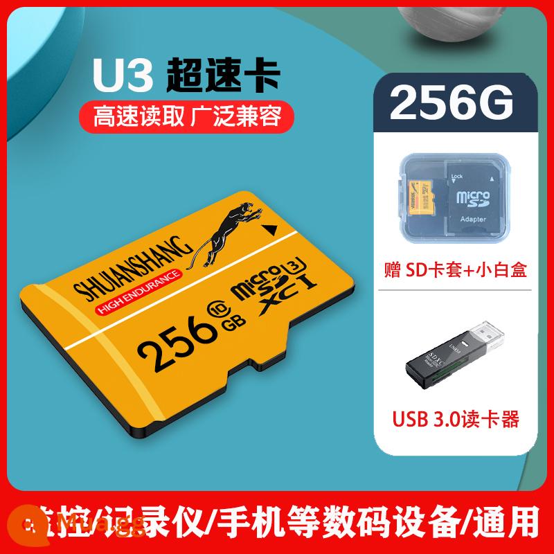 Thẻ nhớ điện thoại di động 512g thẻ nhớ ghi hình lái xe tốc độ cao 256G camera giám sát thẻ tf thẻ 128GSD - u3[máy ghi/màn hình/điện thoại di động/máy ảnh] 256G tốc độ cực cao + đầu đọc thẻ 3.0