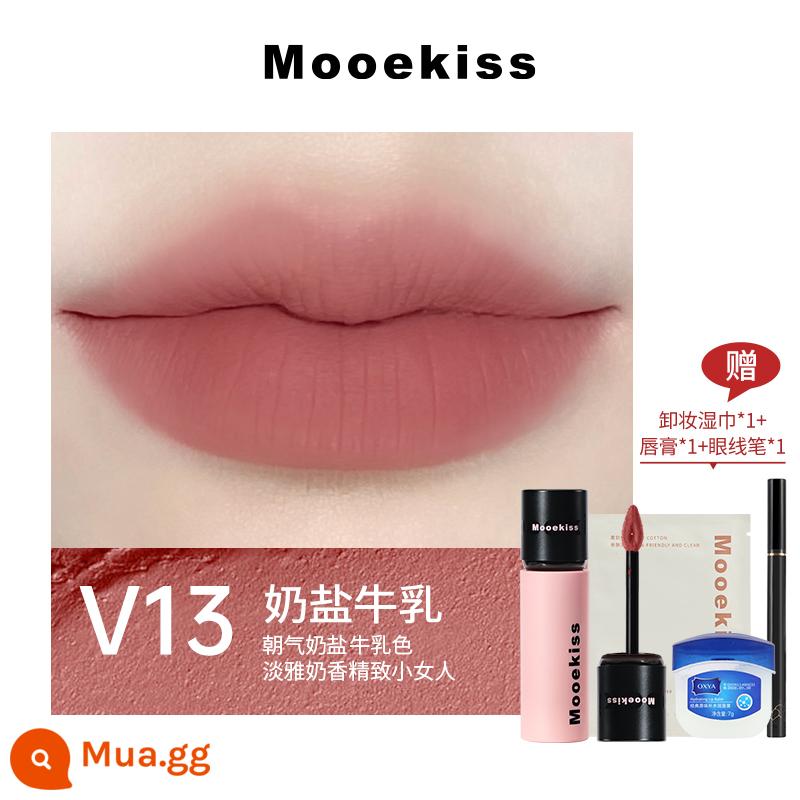 Mooekiss/Mukeshi Môi Bùn Làm Trắng Son Môi Nữ Mùa Thu Đông Ngách Thương Hiệu Hàng Đầu Cửa Hàng Chính Thức Xác Thực Son Men - Sữa muối V13