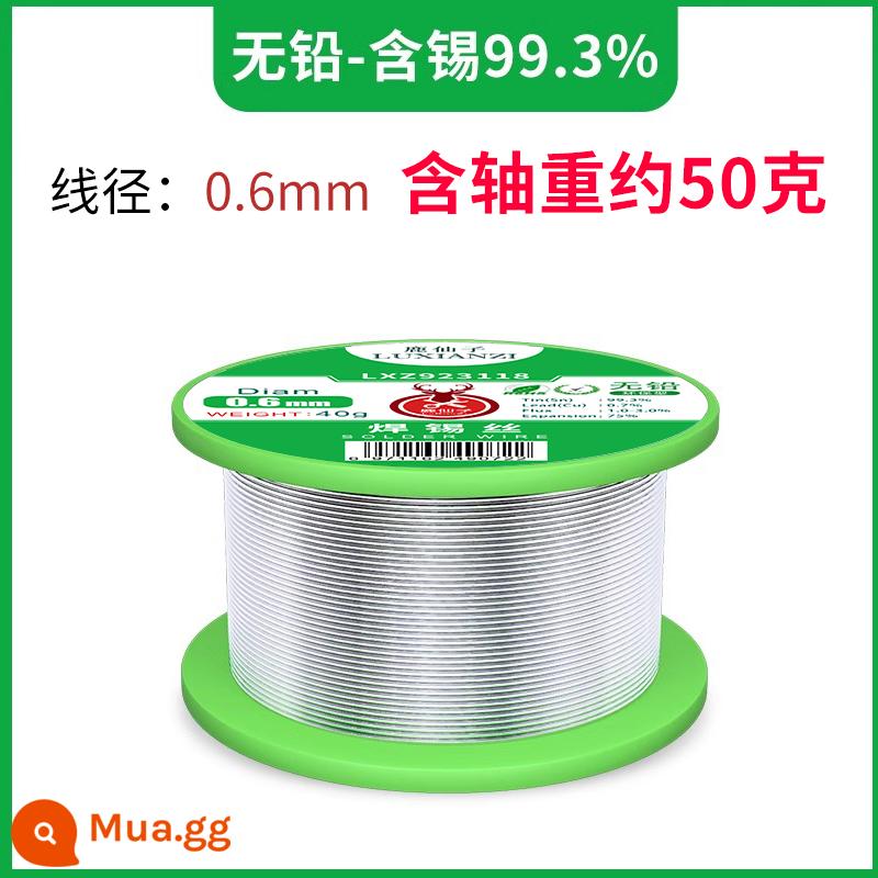 Hươu Tiên có dây hàn chì 0.8mm chứa nhựa thông không sạch điện hàn dây hộ gia đình bật lửa thép không gỉ - [Sn99,3% không chì]0,6mm 40g