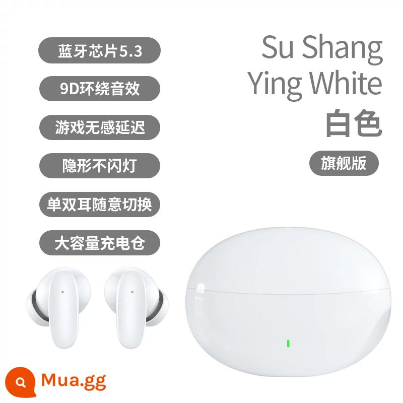 Tai nghe Bluetooth mới 2024 không dây cao cấp giảm tiếng ồn thể thao lâu dài không gây đau đớn trong tai phong cách chơi game lâu dài - Pure White [Phiên bản hàng đầu] Giảm tiếng ồn thông minh + Chất lượng âm thanh HIFI + Thời lượng pin siêu dài trong một tháng + Không có cảm giác đeo