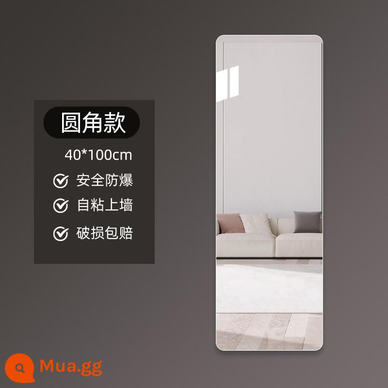 Gương mềm treo tường Gương toàn thân acrylic tự dính độ nét cao tại nhà trang điểm phòng ngủ bé gái Gương dài treo tường - Góc bo tròn 40*100 cm [gương dài một nửa]