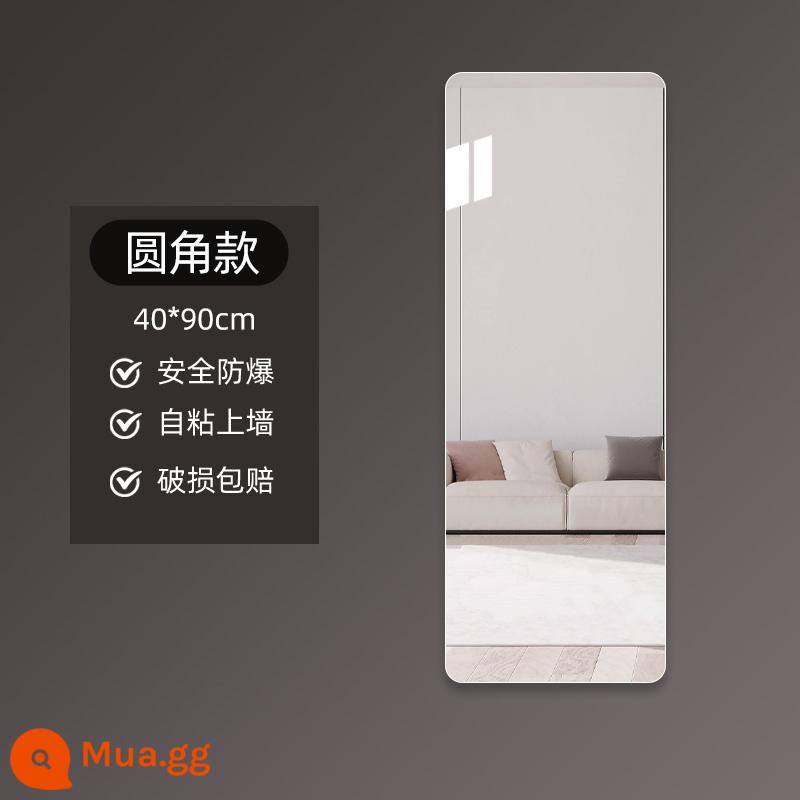 Gương mềm treo tường Gương toàn thân acrylic tự dính độ nét cao tại nhà trang điểm phòng ngủ bé gái Gương dài treo tường - Mẫu góc tròn 40*90cm [gương bán thân]