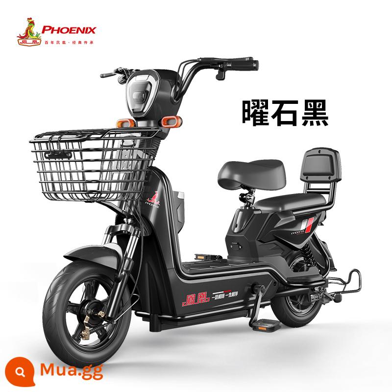 Xe điện Phoenix xe điện nhỏ dành cho nam và nữ người lớn di chuyển Xe đạp điện mini Xe đạp điện hai bánh có trợ lực - Obsidian Black - Được trang bị pin vàng đen mang năng lượng 14A - thời lượng pin 65 km