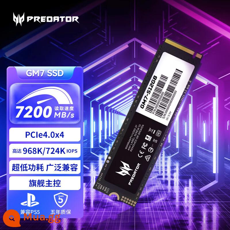 Ổ cứng thể rắn SSD Acer Predator GM7 GM7000 GM3500 M.2 (NVMe) PCIe4.0 - GM7 (không có bộ đệm) -512G