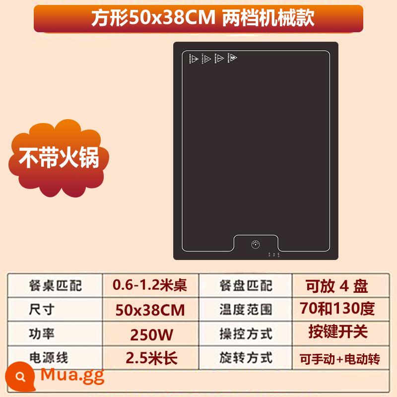 Shenhua Ấm Thớt Nóng Thớt Cách Nhiệt Thực Phẩm Ban Nhà Đa Năng Để Bàn Bàn Xoay Bàn Ăn Làm Nóng Hiện Vật - Mô hình cơ vuông 50x38CM (đỡ được 4 đĩa)