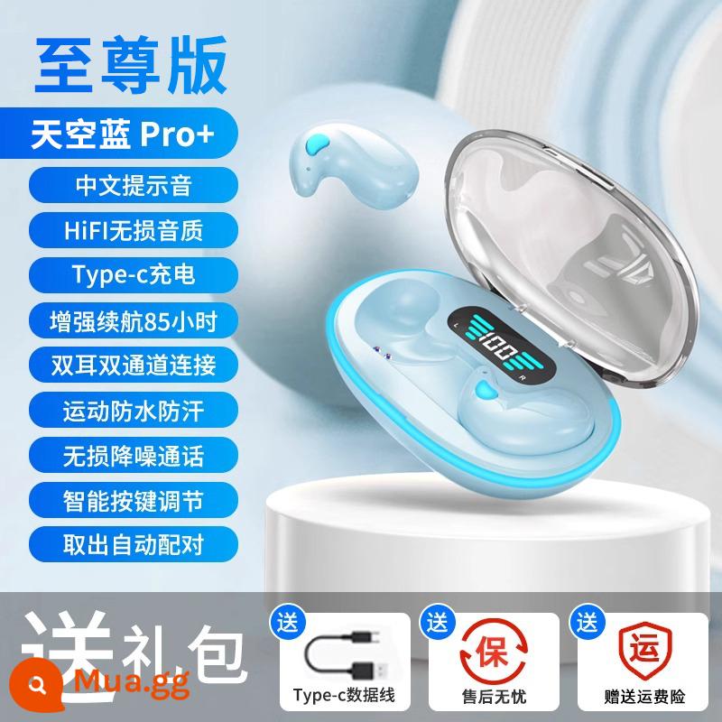 Tai nghe không dây Bluetooth 2024 dẫn khí qua xương mới, đeo lâu, không đau, chuyên dùng khi ngủ, không lọt vào tai và răng - Extreme Edition-Sky Blue★[Không có cảm giác đeo+Đeo tai nhẹ và mỏng+Có thể đeo khi nằm nghiêng+Hiệu ứng âm thanh Histen]