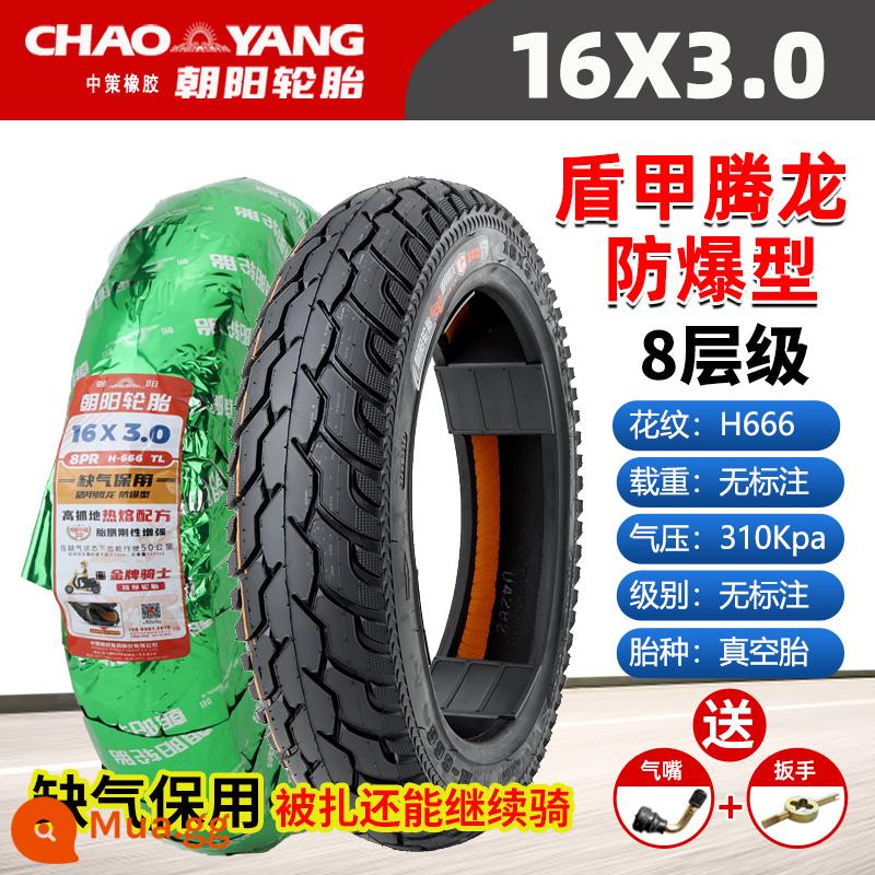 Chaoyang Tyre 3.00-10 lốp không săm xe điện 14x2.50/3.2/2.75/300-10 lốp dây thép - 16x3.0 Chaoyang 8 lớp run-flat đảm bảo lốp không săm chống cháy nổ có thể đi được ngay cả khi bị thủng