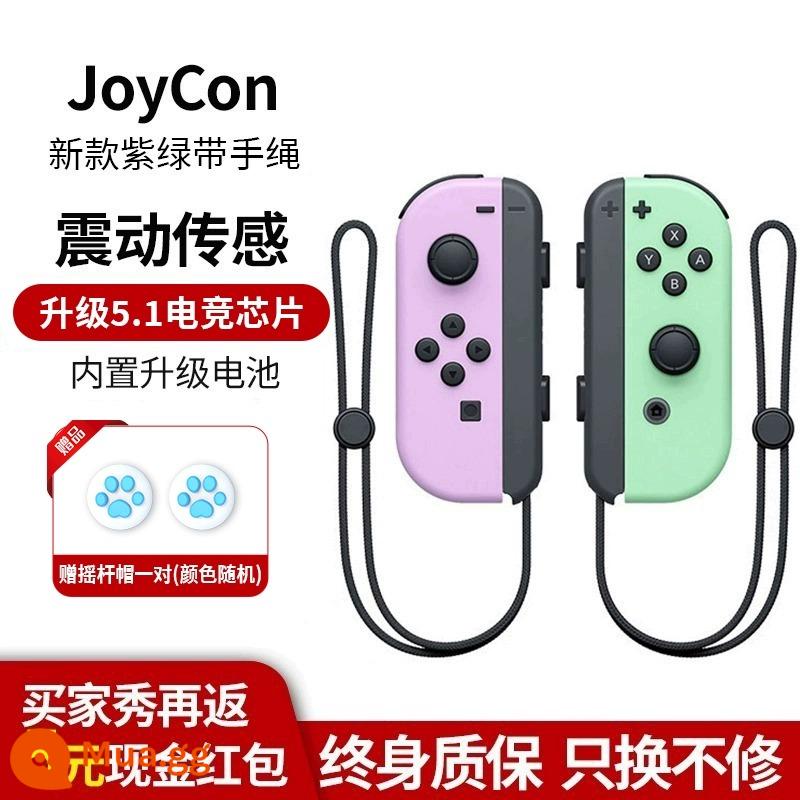 Thích hợp cho tay cầm chuyển đổi Nintendo joycon rung somatosensory ns jet 3 hàng đôi trái và phải trong nước - Tay cầm Joycon [xanh hoa cà] + [dây đeo tay]