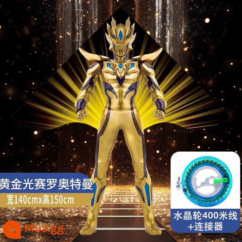 Ultraman Zero Diều Làn Gió Trẻ Em Dễ Bay 2024 Mới Hoạt Hình Hoạt Hình Sơ Khai Người Lớn Kích Thước Lớn - Đèn vàng cao 1,5 mét/Bánh xe pha lê Ultraman Zero vàng 400 mét