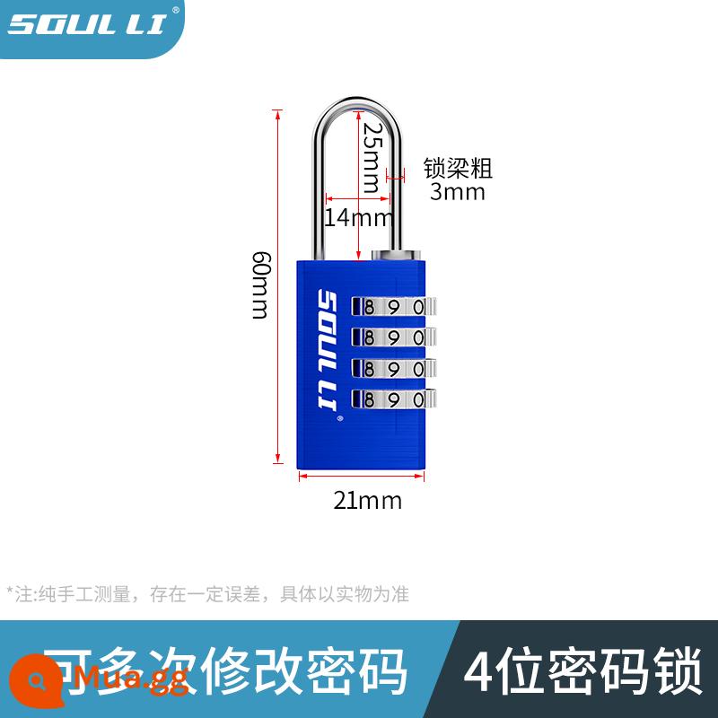 Đồng nguyên chất chắc chắn ổ khóa mật khẩu vali khóa ký túc xá khóa tủ tập gym mini mật khẩu khóa chống nước chìa khóa nhỏ khóa - Xanh da trời (cỡ nhỏ) (thích hợp để ba lô hành lý)