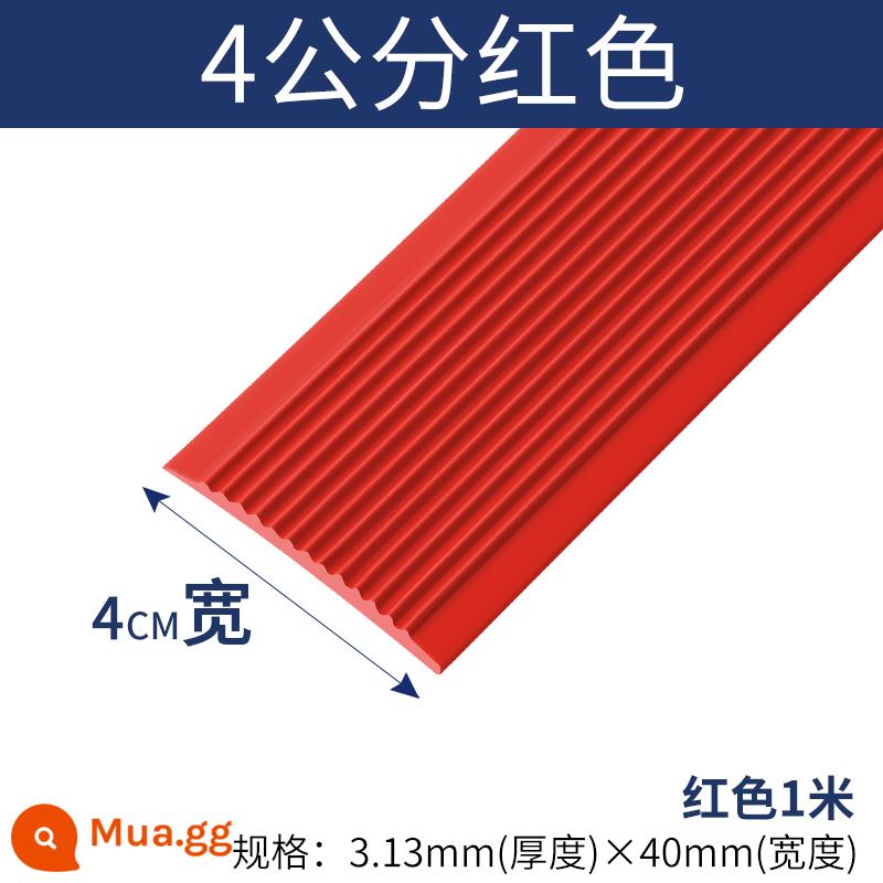 Dải chống trượt cầu thang tự dính mẫu giáo bước bước dán sàn chống trượt dán thảm sàn gạch PVC ngoài trời - Đỏ rộng 4cm (nhân dân tệ/mét) bằng keo [độ dày 3,13mm]