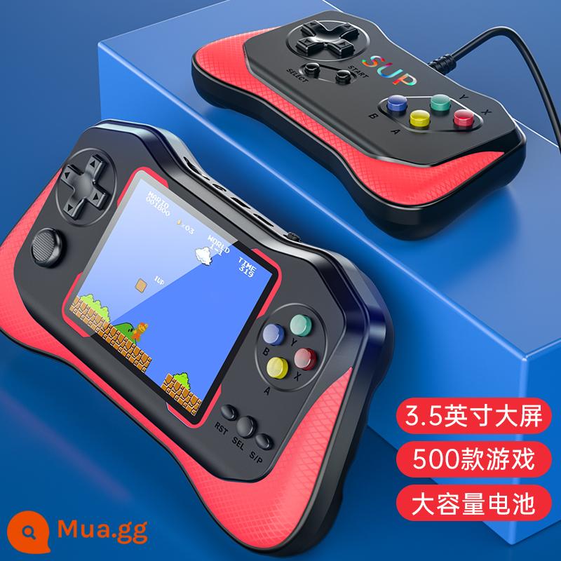 Máy chơi game rocker hoài cổ mới cổ điển cầm tay đơn và đôi cầm tay nhỏ có thể sạc lại Super Mario FC cầm tay - Model đôi màu đỏ thuần (màn hình 3,5 inch HD 500 trò chơi)