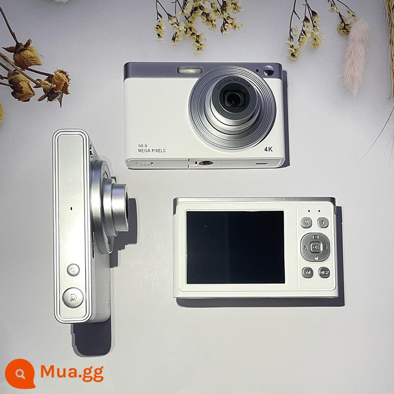 Sinh Viên Máy Ảnh Kỹ Thuật Số Retro Ccd Khuôn Viên HD Du Lịch Nhỏ Camera Vlog Mục Từ Cấp Thẻ Máy Quà Tặng - Camera có thể thu vào màu trắng [có thể quay video và chuyển sang điện thoại di động] camera có thể thu vào để phóng to rõ hơn