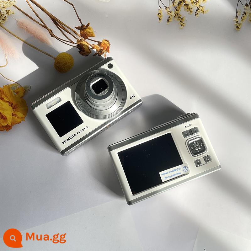 Sinh Viên Máy Ảnh Kỹ Thuật Số Retro Ccd Khuôn Viên HD Du Lịch Nhỏ Camera Vlog Mục Từ Cấp Thẻ Máy Quà Tặng - Mẫu màu trắng có thể thu vào màn hình kép [có thể quay video và truyền sang điện thoại di động] bạn có thể nhìn thấy chính mình với zoom quang 10x khi chụp ảnh selfie