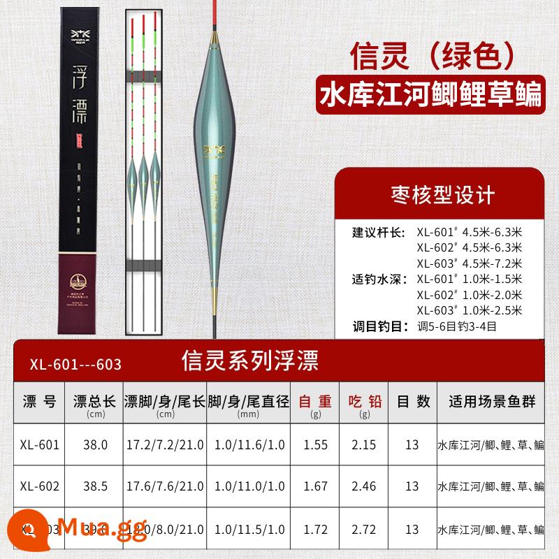 Bộ phao câu cá thế giới câu cá trọn bộ phao câu cá hoang dã nano độ nhạy cao phao cá diếc đậm bắt mắt kèm hộp phao chính hãng - Hộp Xinling (xanh) Số 1, Số 2, Số 3 [mỗi loại một cái]