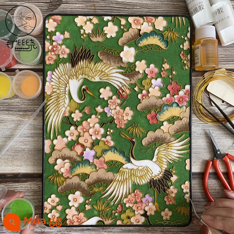 Guo Chaoxian Crane China China Phong cảnh Thái Lan Silk Lụa LIY Gói vật liệu Handmade Chất liệu không được vào khuôn viên trường - Guochao Feihe Gói vật liệu 21 * 30cm