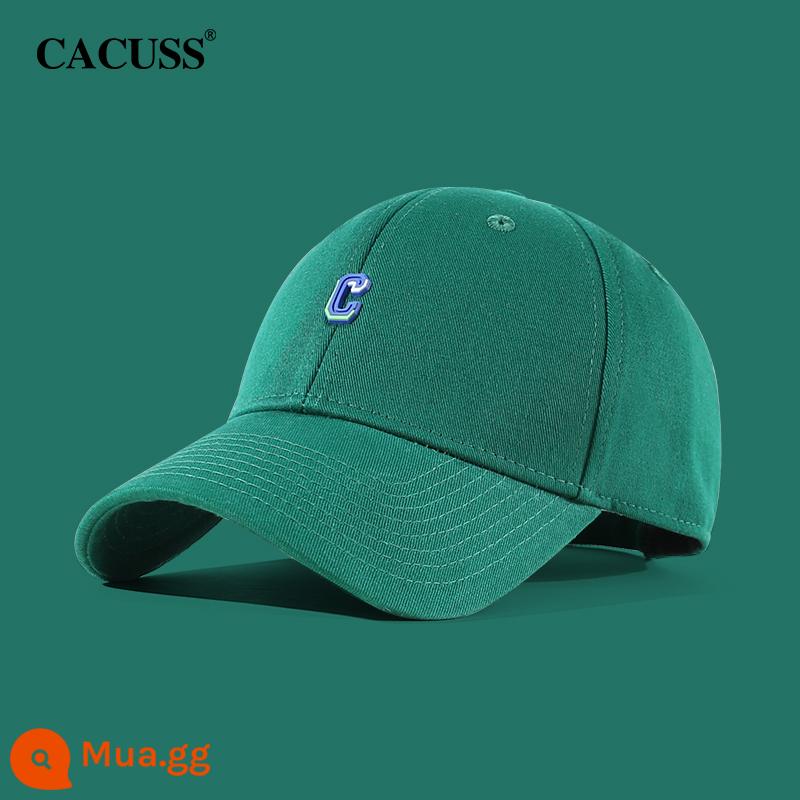 Mũ bóng chày CACUSS nam mùa thu chữ cotton đạt đỉnh mũ nữ nhiều màu chụp đường phố chống nắng mũ che nắng - màu xanh ô liu