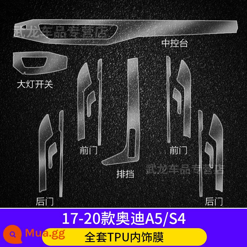 22-23 Audi A8L/Q5L/Q7/A6L/A3LA4L điều khiển trung tâm màn hình điều hướng phim cường lực nội thất phim bảo vệ - 17-20 Audi A5/S4 [Trọn bộ phim nội thất TPU]