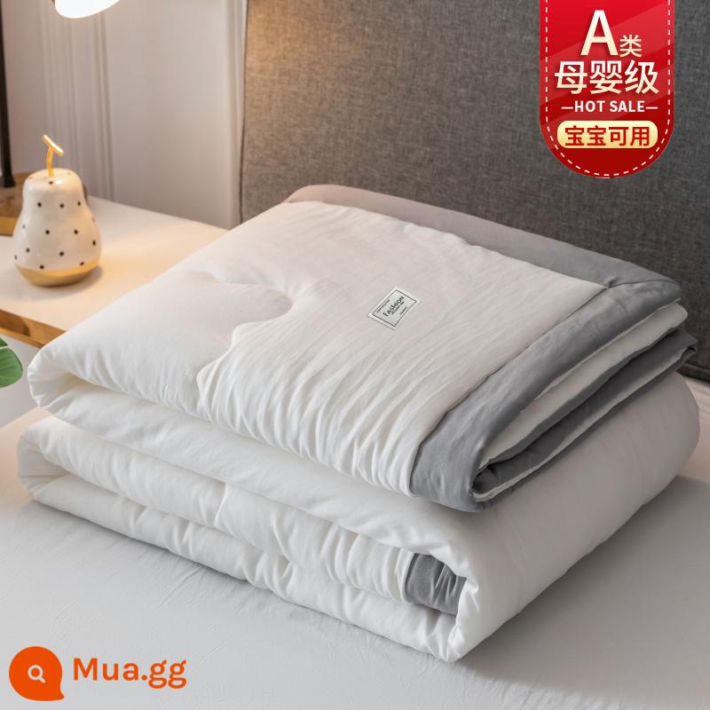 Nanjiren Cotton Mùa Hè Mát Chần Gòn Điều Hòa Không Khí Chần Gòn Sợi Đậu Nành Chần Gòn Ký Túc Xá Sinh Viên Đơn Mỏng Lõi Chăn Bộ 4 Món - cực trắng