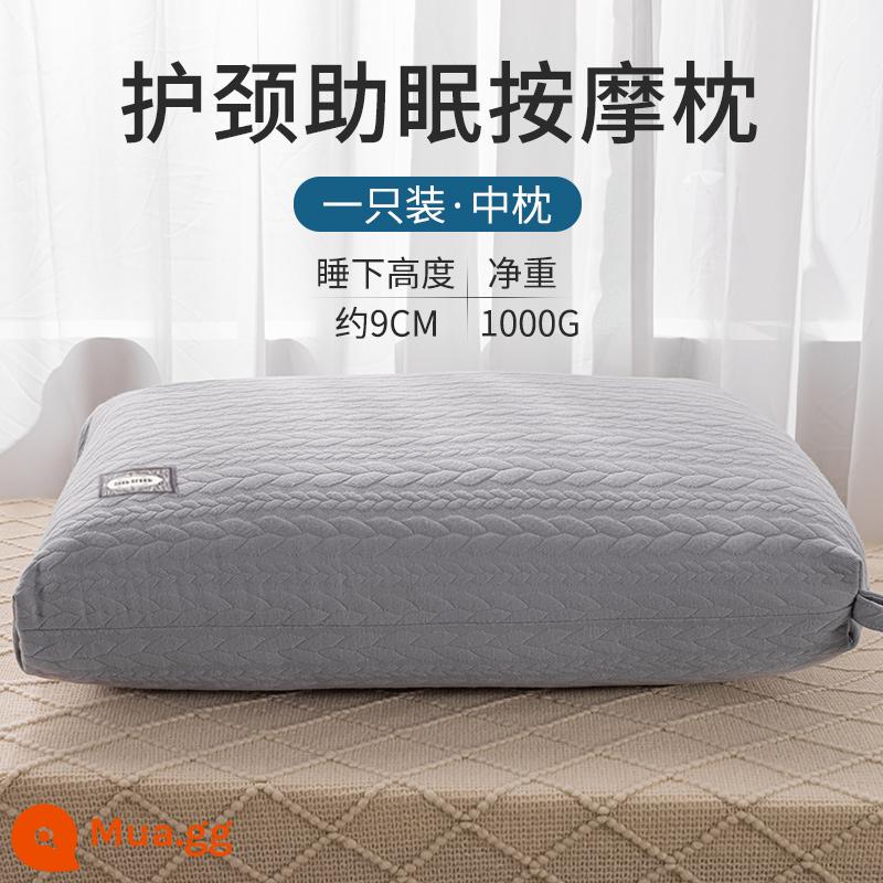 Lõi gối thấp Memory cotton giúp ngủ ngon gối ôm trọn đầu một cặp ngủ đơn đặc biệt ký túc xá sinh viên - Gối cỡ vừa màu xanh xám [Một gói] [Hỗ trợ cổ tử cung giúp dễ ngủ]