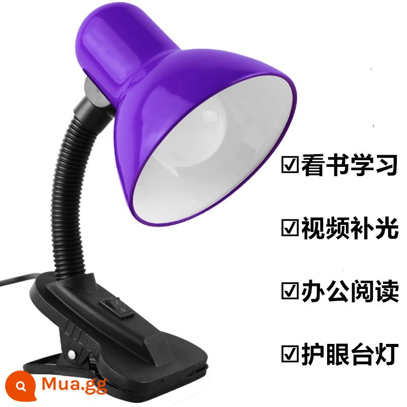 Đèn led kẹp bàn bảo vệ mắt sinh viên đại học học ký túc xá phòng ngủ trẻ em học đọc đèn bàn cạnh giường ngủ - Kẹp Màu Tím + Đèn LED Trắng 7 Watt (Đèn Ngủ