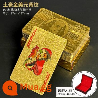 Vàng Poker Thẻ Bay Sáng Tạo Lưới Nhựa Nhựa PVC Đỏ Chống Thấm Nước Có Thể Giặt Thẻ Bay Đồ Chơi Trò Chơi Texas Cắt Hoa - Đồng đô la vàng phong phú + hộp gỗ sưu tập sang trọng