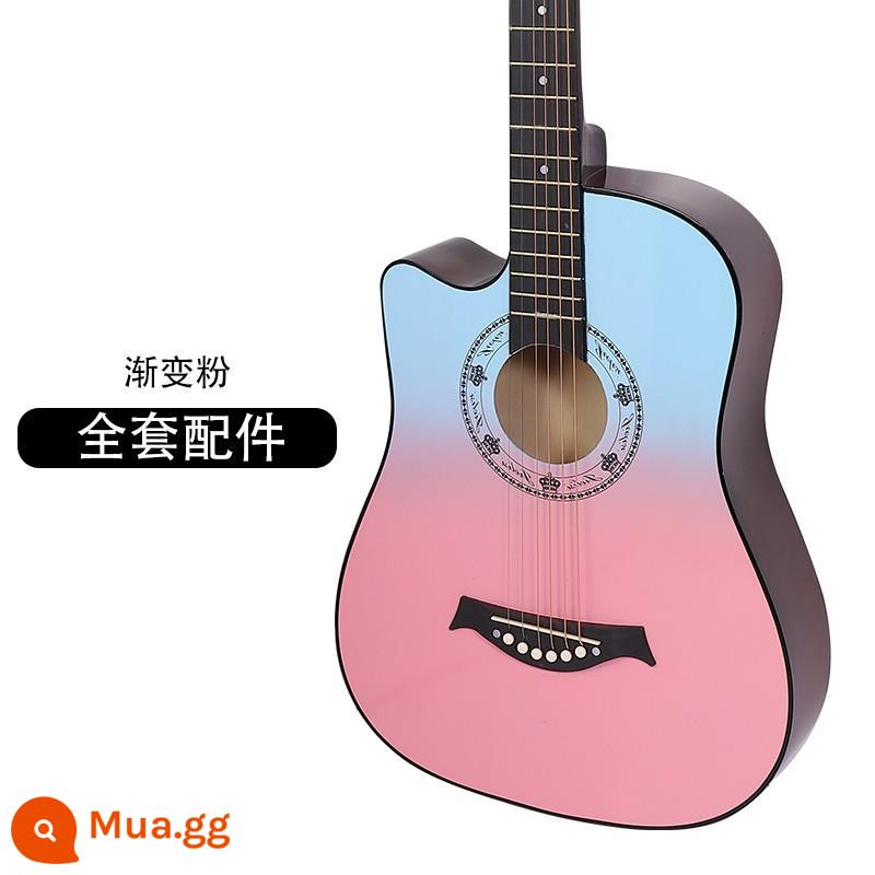 Đàn Guitar Chính Hãng Người Mới Bắt Đầu Học Sinh Nam Và Nữ Thực Hành 38 Inch 41 Inch Dân Gian Đàn Guitar Acoustic Người Mới Nhập Cảnh Nhạc Cụ - 38 inch [Gỗ nguyên khối] gradient 2+Gói quà tặng đầy đủ+Dạy học