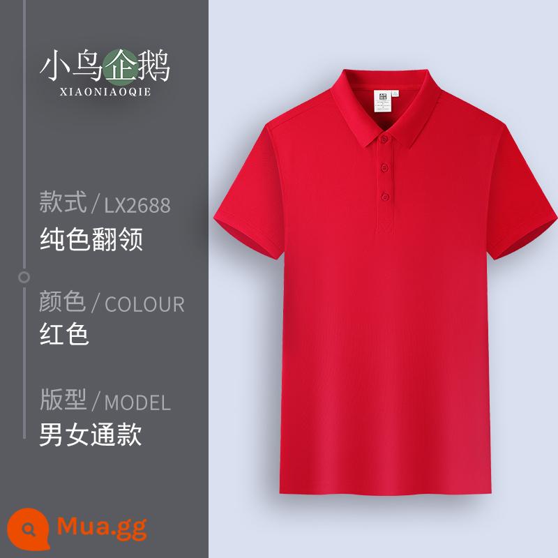 Quần áo làm việc tùy chỉnh T-shirt quần áo làm việc tùy chỉnh-thực hiện đội mùa hè cotton văn hóa quảng cáo áo POLO ngắn tay in LOGO - G màu đỏ