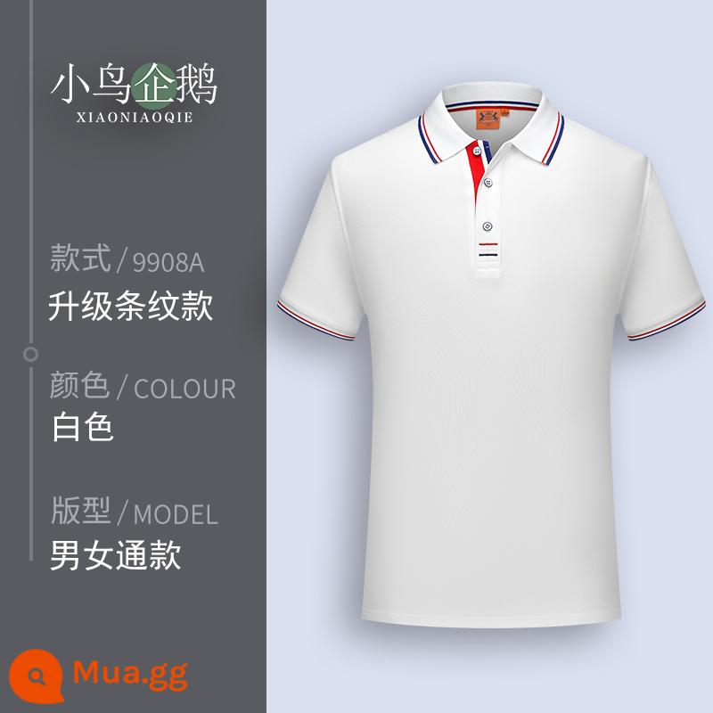 Quần áo làm việc tùy chỉnh T-shirt quần áo làm việc tùy chỉnh-thực hiện đội mùa hè cotton văn hóa quảng cáo áo POLO ngắn tay in LOGO - màu trắng