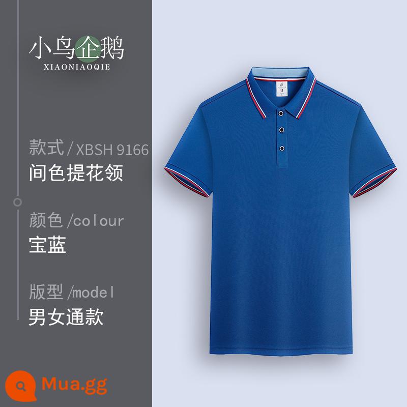 Quần áo làm việc tùy chỉnh T-shirt quần áo làm việc tùy chỉnh-thực hiện đội mùa hè cotton văn hóa quảng cáo áo POLO ngắn tay in LOGO - B màu xanh sapphire