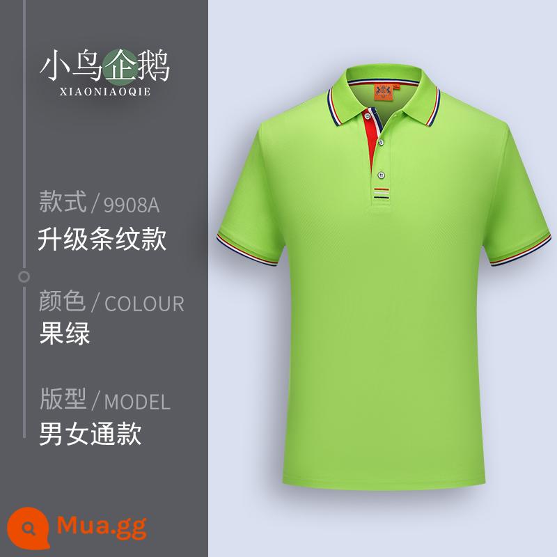 Quần áo làm việc tùy chỉnh T-shirt quần áo làm việc tùy chỉnh-thực hiện đội mùa hè cotton văn hóa quảng cáo áo POLO ngắn tay in LOGO - C quả xanh