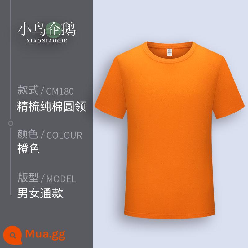 Quần áo làm việc tùy chỉnh T-shirt quần áo làm việc tùy chỉnh-thực hiện đội mùa hè cotton văn hóa quảng cáo áo POLO ngắn tay in LOGO - F cam