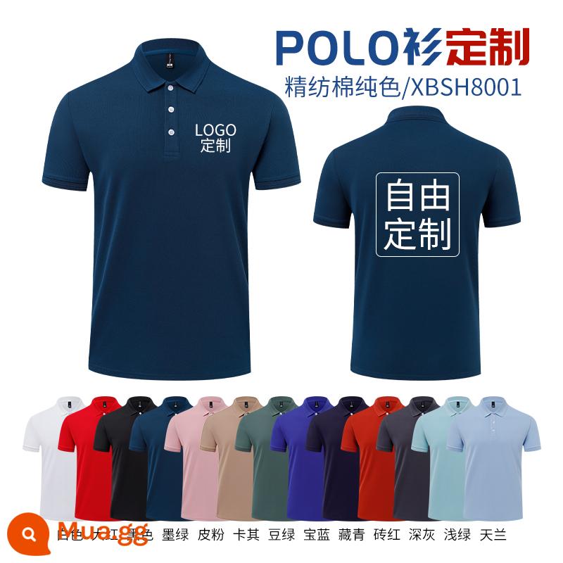 Quần áo làm việc tùy chỉnh T-shirt quần áo làm việc tùy chỉnh-thực hiện đội mùa hè cotton văn hóa quảng cáo áo POLO ngắn tay in LOGO - -------K: Áo polo cổ ba chiều bằng vải cotton màu trơn 45 nhân dân tệ -------