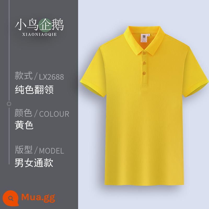 Quần áo làm việc tùy chỉnh T-shirt quần áo làm việc tùy chỉnh-thực hiện đội mùa hè cotton văn hóa quảng cáo áo POLO ngắn tay in LOGO - màu vàng