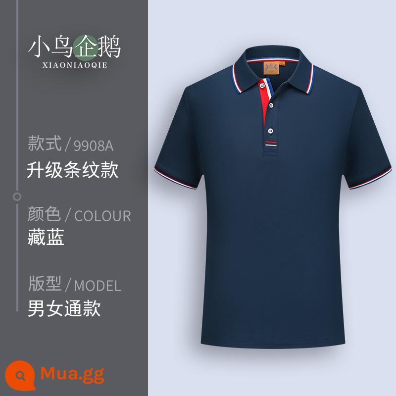 Quần áo làm việc tùy chỉnh T-shirt quần áo làm việc tùy chỉnh-thực hiện đội mùa hè cotton văn hóa quảng cáo áo POLO ngắn tay in LOGO - Hải quân C