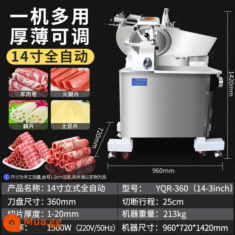 Dongbei slicer thương mại mỡ tự động thịt bò và cừu cuộn slicer máy bào thịt đa chức năng máy cuộn thịt bò - 14 inch dọc hoàn toàn tự động (giao thịt tự động) YQR-360