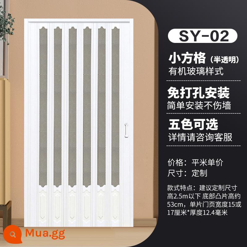 Cửa gấp PVC mở khí tùy chỉnh ban công trong nhà không đục lỗ cửa tạm thời đơn giản mở bếp cửa trượt - Không cần đục lỗ-02 (chống gió, khóa nhiệt độ + cách ly khói dầu)