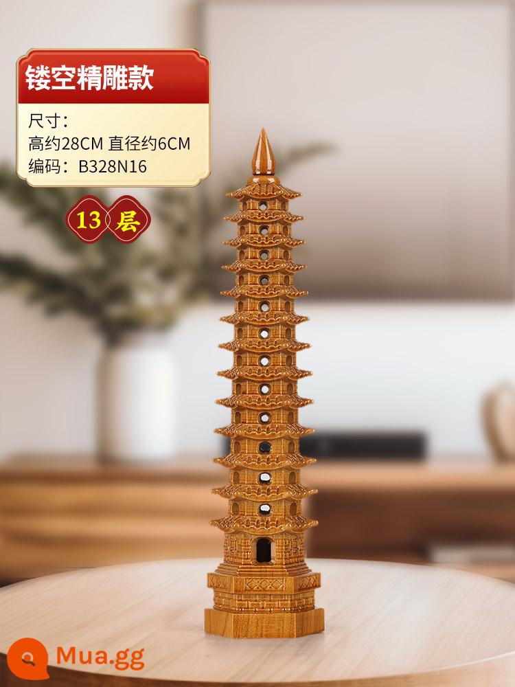 Tao Mu Wenchang Tower Swing Paper Pen Towers - Chùa Văn Xương 13 tầng được chạm khắc tinh xảo cao 28cm