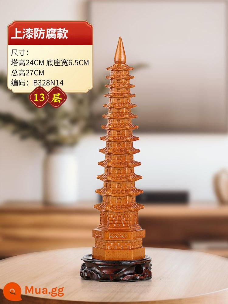 Tao Mu Wenchang Tower Swing Paper Pen Towers - (Mịn màng và chống ăn mòn) Mười ba lớp, đế gỗ nguyên khối tự do