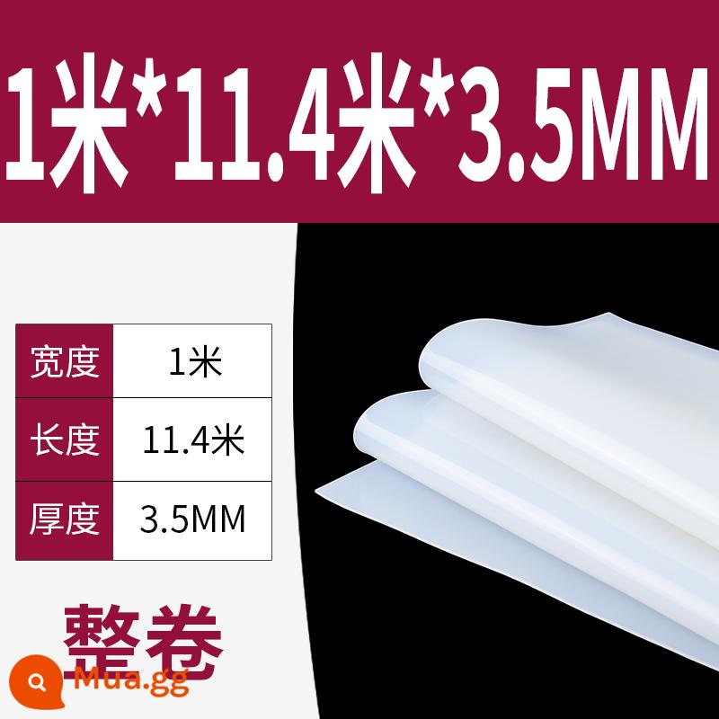 Tấm cao su silicon gia công cao su chịu nhiệt độ cao Đệm đệm chống sốc Gioăng silicon Cao su silicon dày 13510mm đàn hồi cao - [Cuộn đầy đủ 3,5mm] 1 mét * 11,4 mét