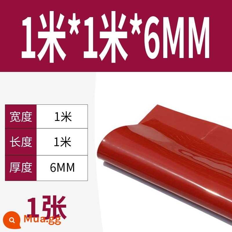 Tấm cao su silicon gia công cao su chịu nhiệt độ cao Đệm đệm chống sốc Gioăng silicon Cao su silicon dày 13510mm đàn hồi cao - 1m*1m*6mm[đỏ]