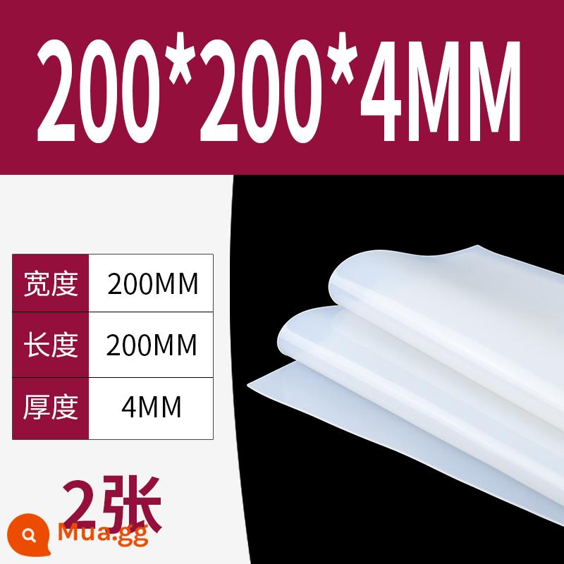 Tấm cao su silicon gia công cao su chịu nhiệt độ cao Đệm đệm chống sốc Gioăng silicon Cao su silicon dày 13510mm đàn hồi cao - 200*200*4mm (2 ảnh)