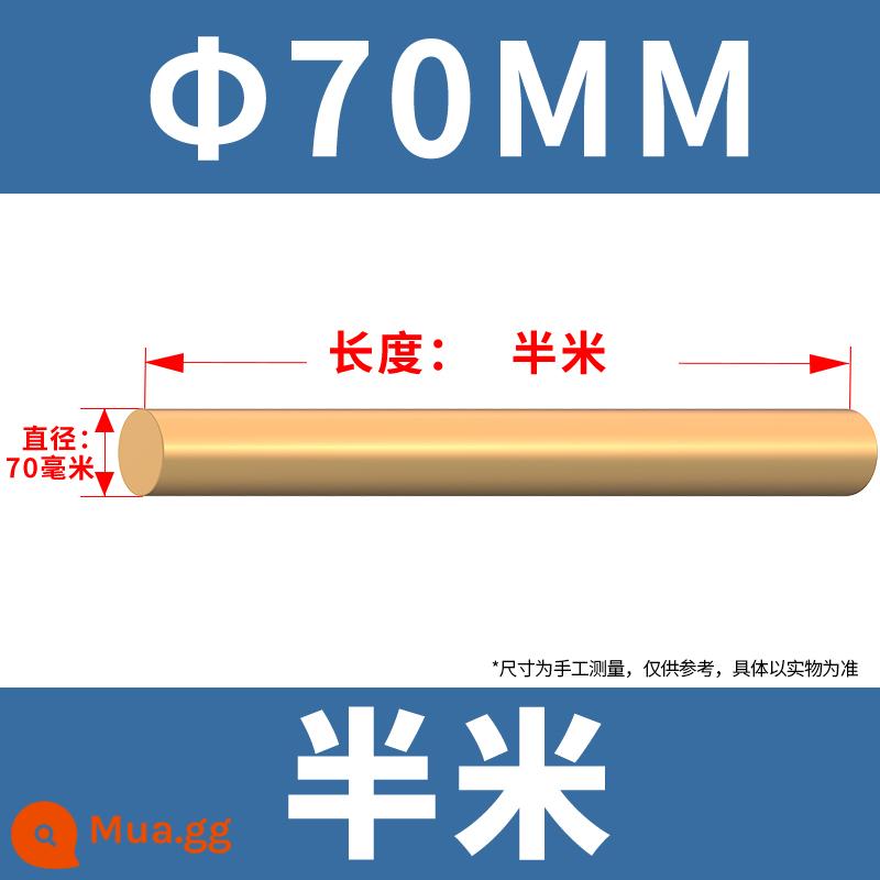 H59 thanh đồng thanh đồng nguyên khối màu vàng thanh đồng tròn 4mm 5mm 6mm 8mm 10mm-60mm thanh đồng - 70mm-nửa mét