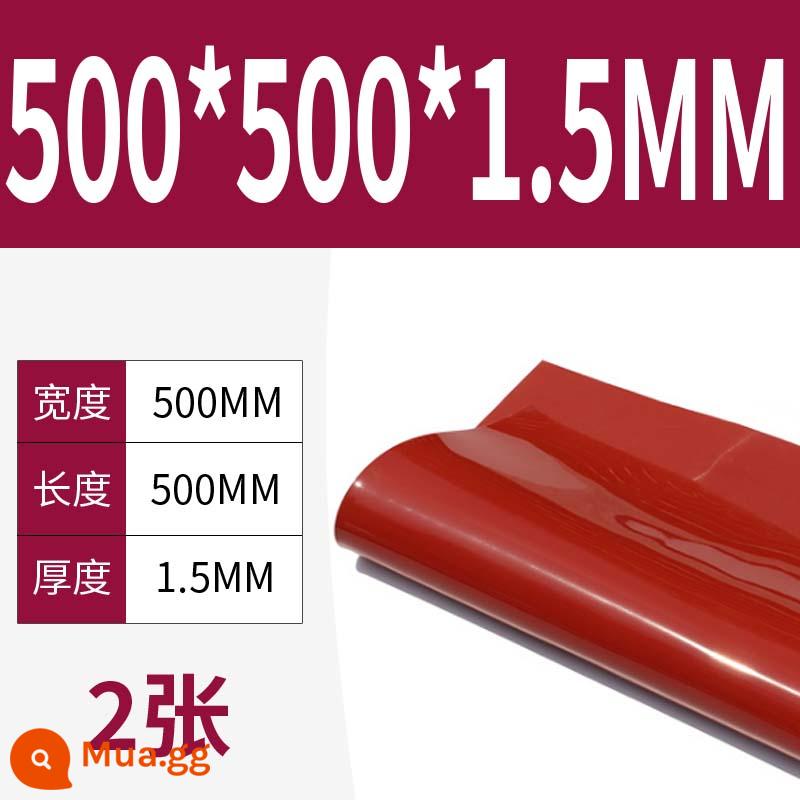 Tấm cao su silicon gia công cao su chịu nhiệt độ cao Đệm đệm chống sốc Gioăng silicon Cao su silicon dày 13510mm đàn hồi cao - 500*500*1.5mm[đỏ](2 ảnh)