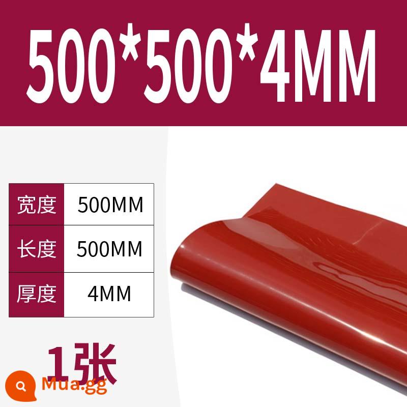 Tấm cao su silicon gia công cao su chịu nhiệt độ cao Đệm đệm chống sốc Gioăng silicon Cao su silicon dày 13510mm đàn hồi cao - 500*500*4mm[đỏ]