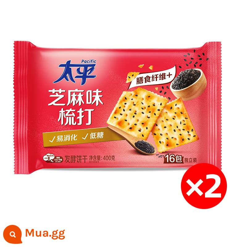 Taiping Soda Bánh Quy 800G Mặn Sữa Muối Hẹ Hương Vị Soda Bánh Quy Hộp Quà Ăn Sáng Thông Thường Đồ Ăn Nhẹ - Hương mè 400g*2 túi