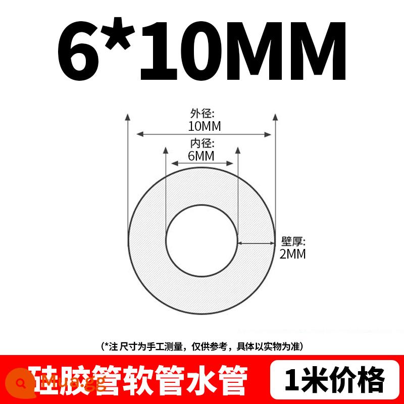 Thực phẩm ống silicon thực phẩm trong suốt -cấp độ cao độ dẻo dai dẻo dai dẻo dẻo dai dát - 6*10mm (giá 1 mét)